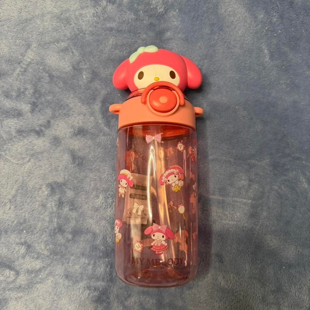 My Melody water bottle‎ with straw